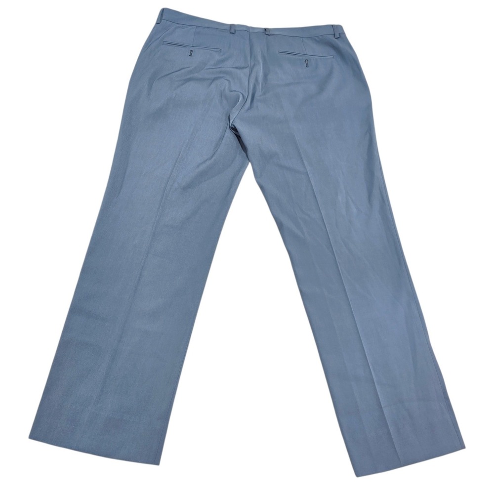 Paisley Gray Dress Pants Mens 36 Blue Grey Rayon Blend Flat Front Classic Career - Picture 2 of 11